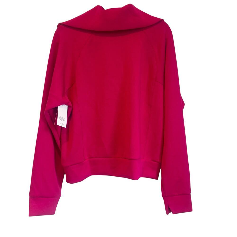 Spanx Women's Air Essentials Lightweight Half Zip Sweatshirts Fuchsia XL NWT - Picture 14 of 14
